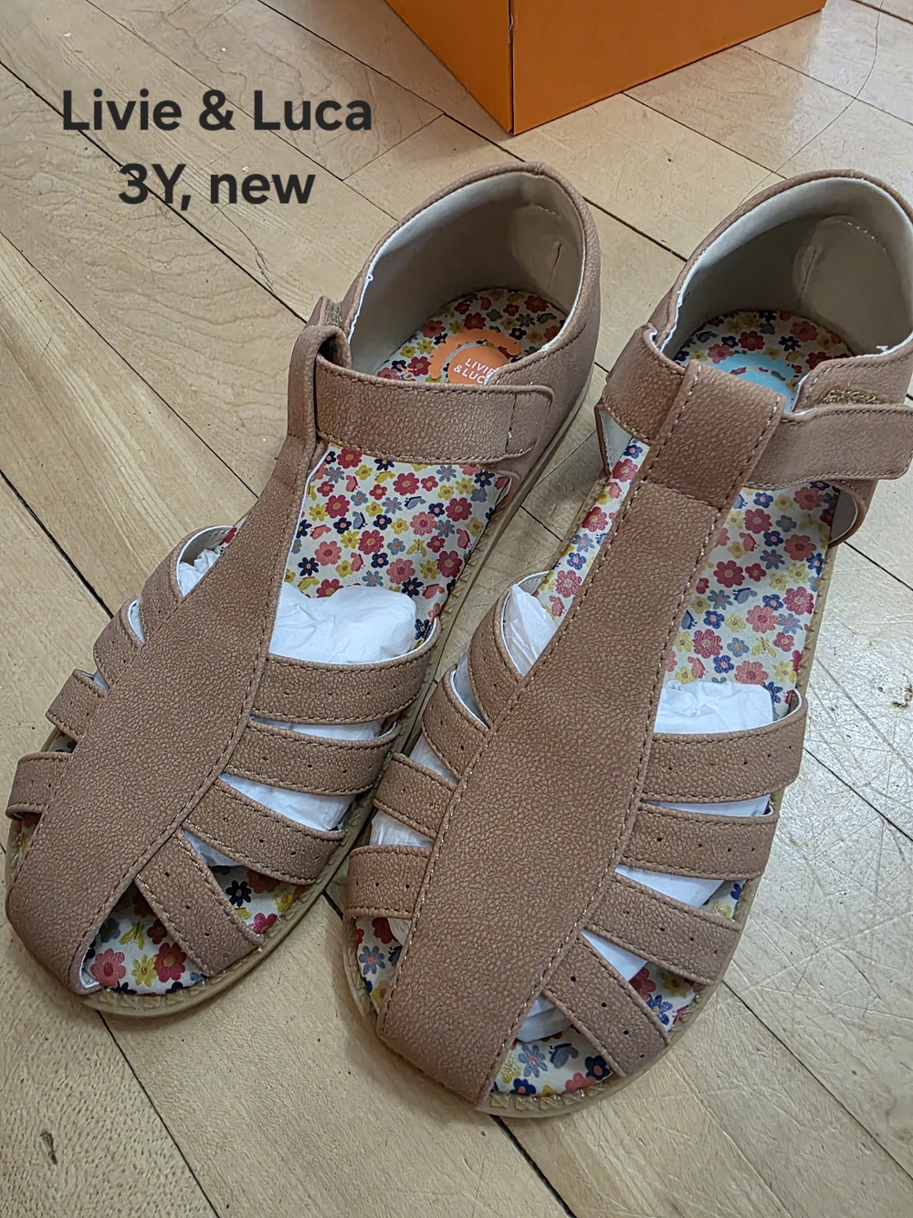 Livie & Luca Girls' Paz Tan Sandals